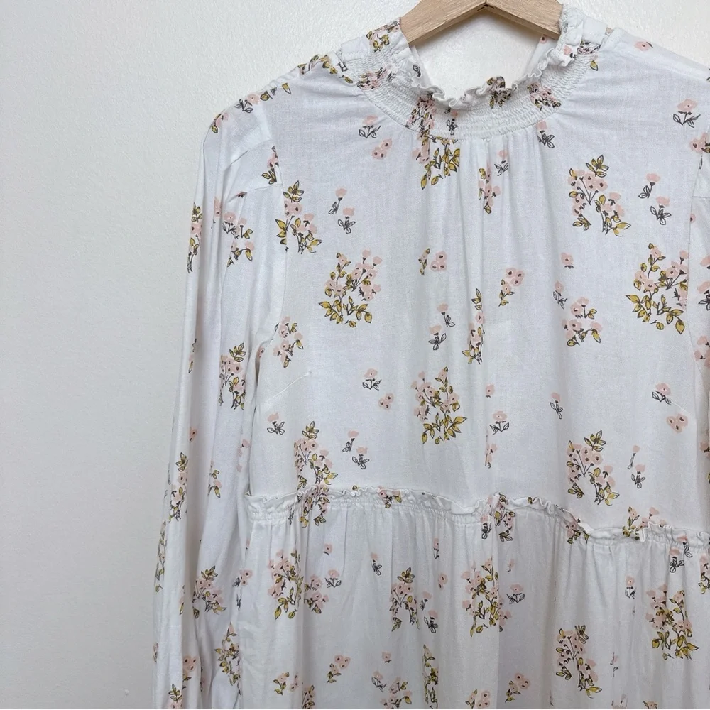 Free People Womens Small Four Mini Dress Floral Long Sleeve - Picture 4 of 13